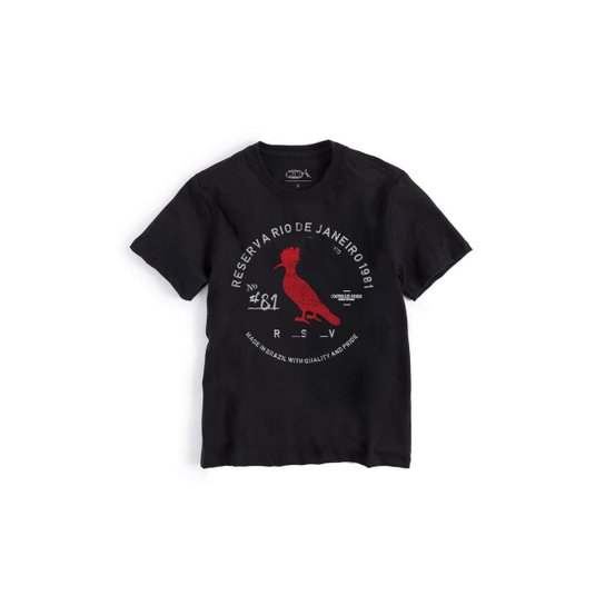 Camiseta Masculina Infantil Mini Carimbo Gaze Reserva Mini - Preto