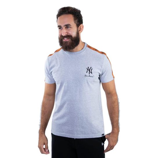 Camiseta Mlb New York Yankees Fashion Stripes New Era - Cinza
