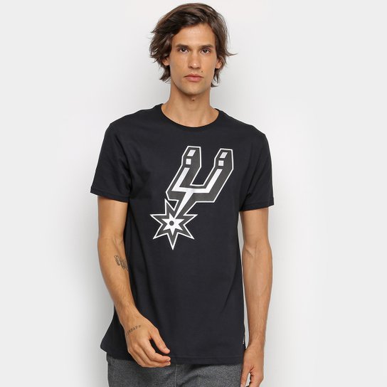 Camiseta NBA Big Logo San Antonio Spurs Masculina - Preto