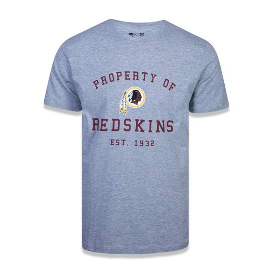 Camiseta New Era Essentials Property NFL Washington Redskins Masculina - Mescla Claro