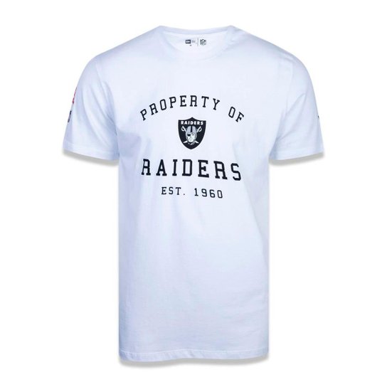 Camiseta New Era NFL Oakland Raiders Essentials Property Masculina - Branco