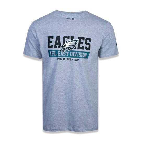 Camiseta New Era NFL Philadelphia Eagles Essentials Division Masculina - Mescla Claro
