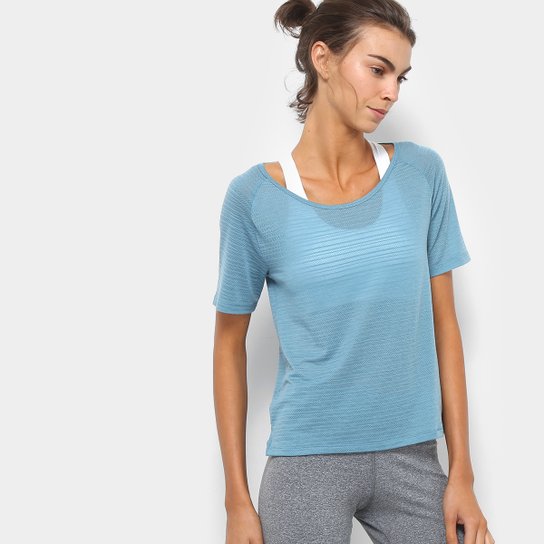 Camiseta Nike DRI-FIT Miler Breathe Feminina - Azul Piscina