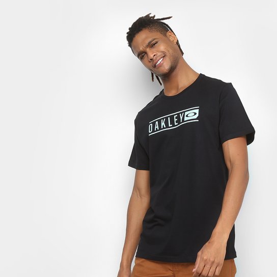 Camiseta Oakley Scout Lettering Masculina - Preto