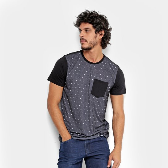 Camiseta Okdok Classic Digital Masculina - Preto+Cinza