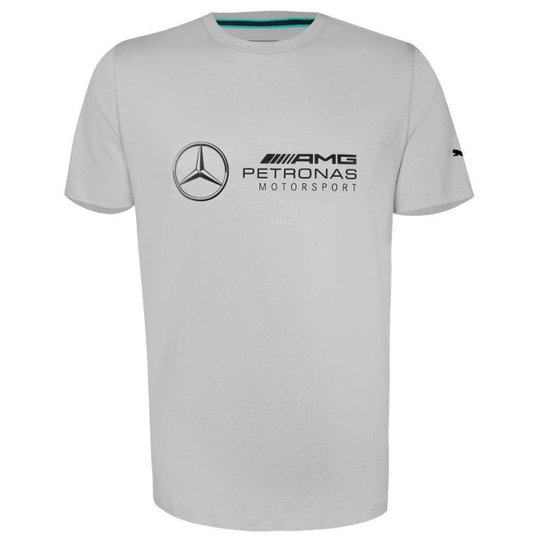 Camiseta Puma Mapm Logo Tee Masculina - Cinza+Preto
