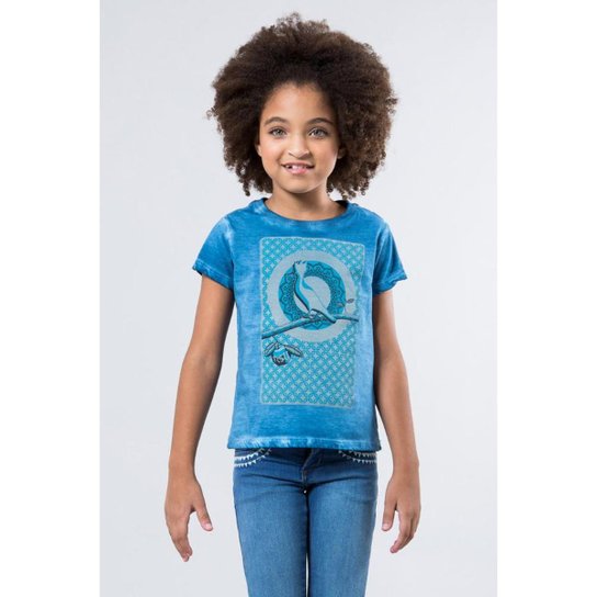 Camiseta TP Sahara Reserva Mini Feminina - Azul Petróleo
