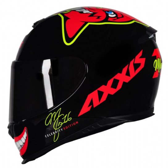 Capacete Axxis Eagle Marianny - Preto+Vermelho