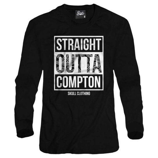Casaco Moletom Skull Clothing Straight Outta Compton Masculino - Preto