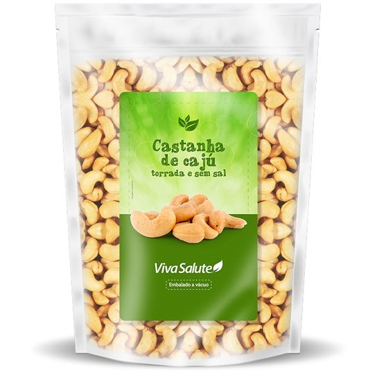 Castanha de Caju Comum sem Sal e Torrada W2 Viva Salute Embalada a Vácuo - 500 g -