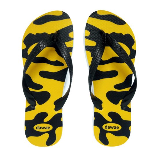 Chinelo Dawae Camuflado - Amarelo