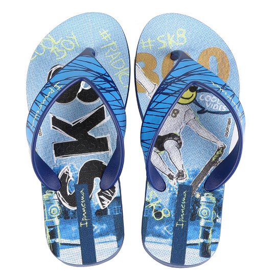 Chinelo Infantil Grendene Kids Estampado - Azul