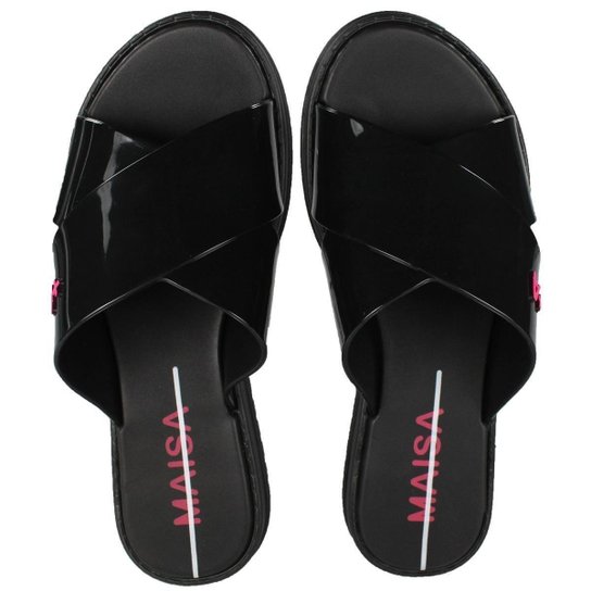 Chinelo Infantil Grendene Maisa Like Feminino - Preto+Rosa