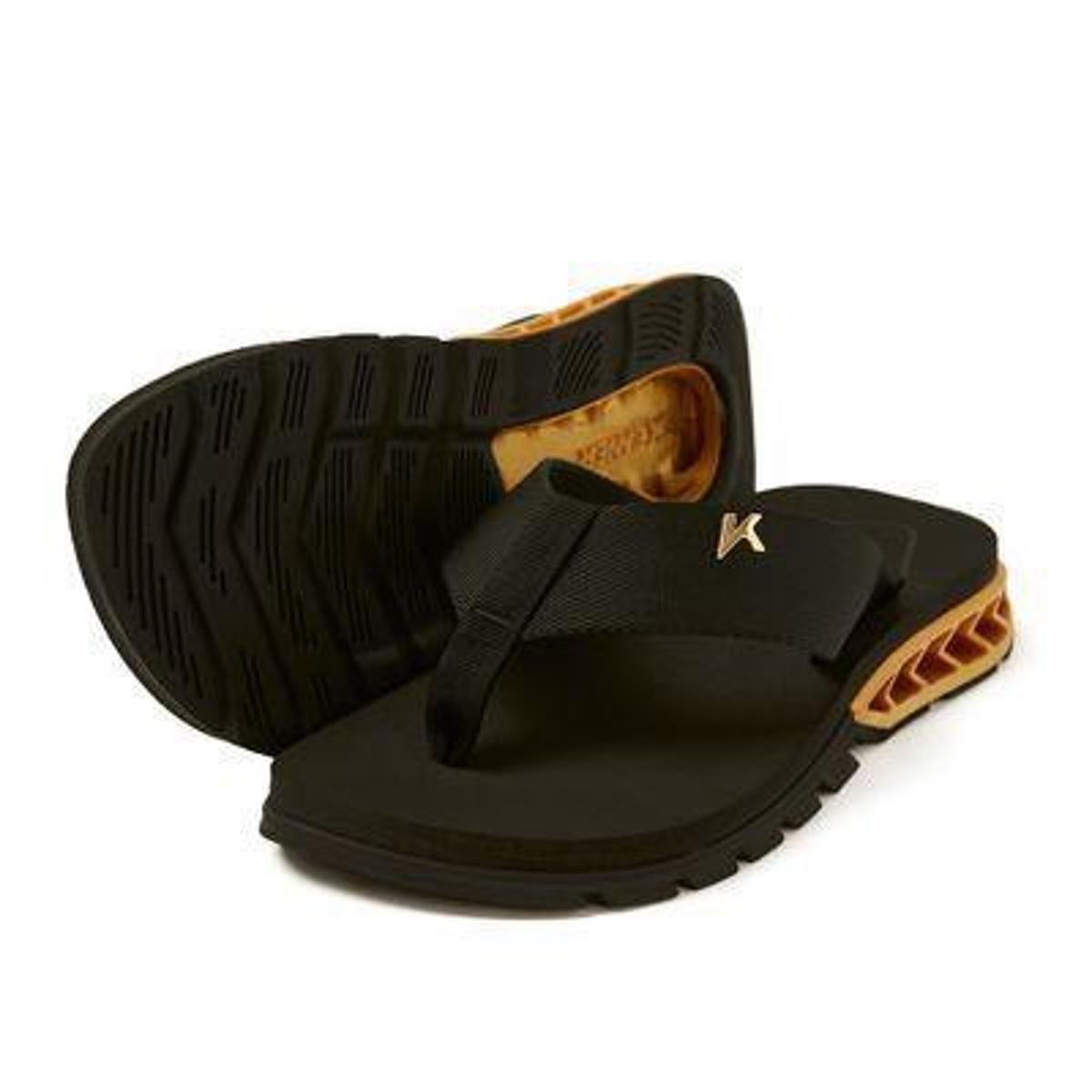 Chinelo Kenner Rakka Preto e Dourado - Masculino