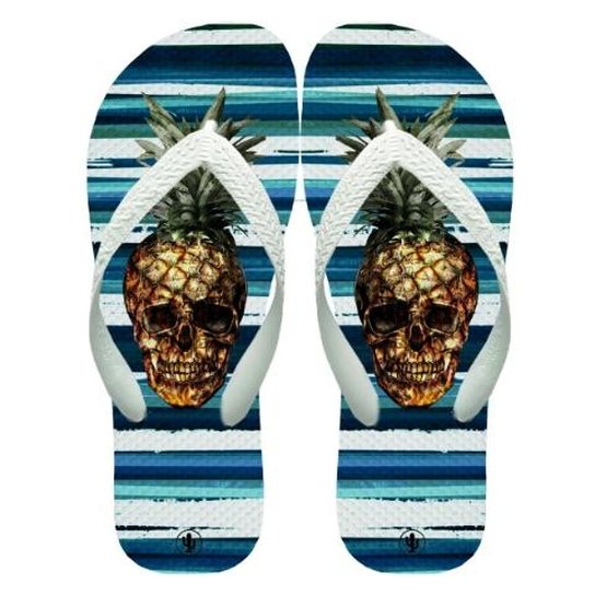 Chinelo Live Abacaveira - Branco+Azul
