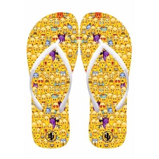 Chinelo Live Emoticons - Amarelo+Branco