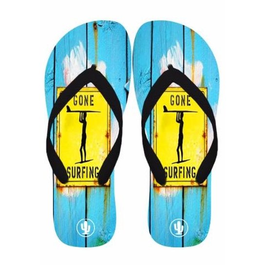Chinelo Live Gone Surfing - Azul Claro+Preto