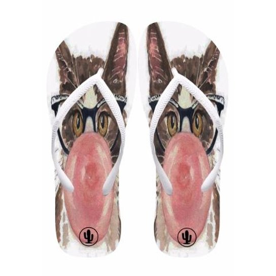 Chinelo Live Gum Ball - Branco+Marrom