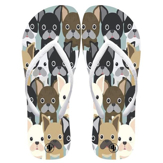 Chinelo Live Lovely Dogs Feminino - Marrom