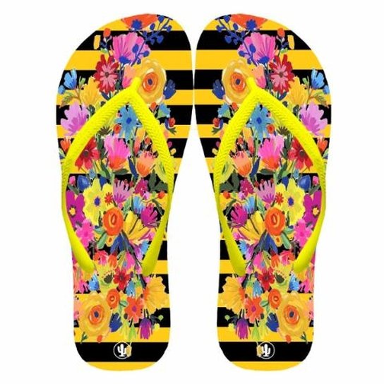 Chinelo Live Nature - Amarelo+Preto