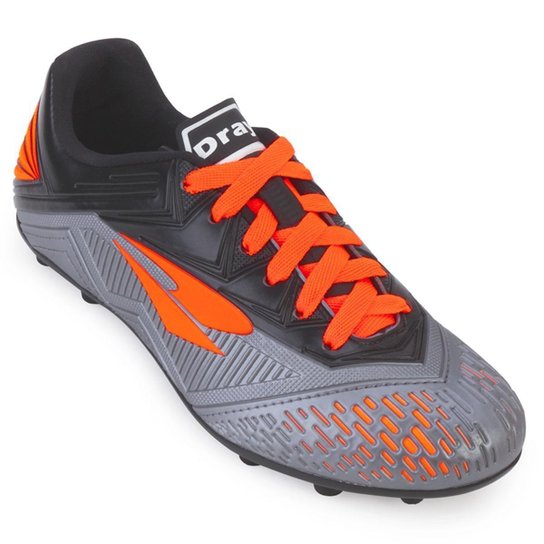 Chuteira Campo Dray TopFly - Chumbo+Laranja