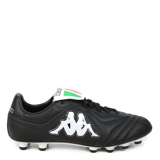 Chuteira Campo Kappa Pelle Couro Masculina - Preto