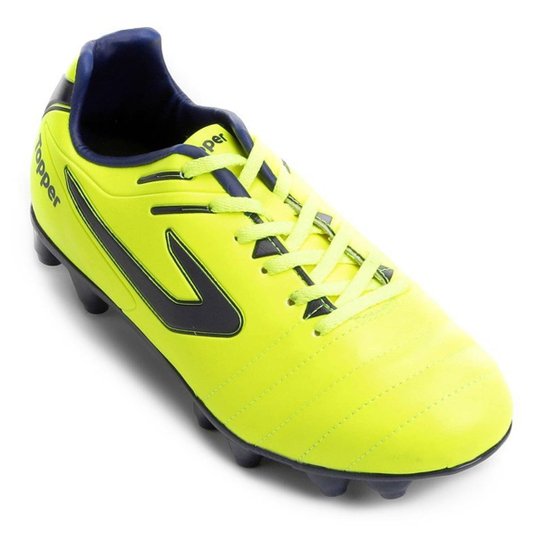 Chuteira Campo Topper Boleiro Masculina - Amarelo+Marinho