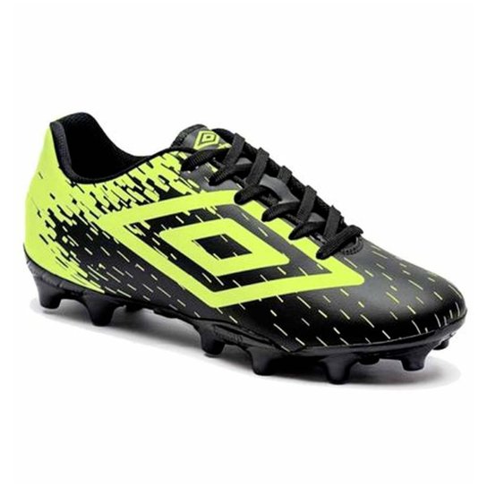 Chuteira Campo Umbro Acid Infantil - Preto+verde