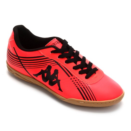 Chuteira Futsal Kappa Movement - Vermelho Claro+Preto