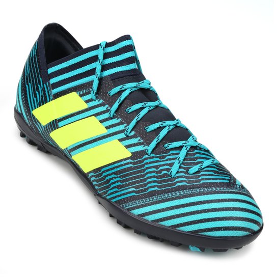 Chuteira Society Adidas Nemeziz 17.3 TF Masculina - Azul+Preto