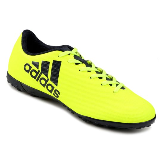 Chuteira Society Adidas X 17.4 TF Masculina - Amarelo Fluorescente