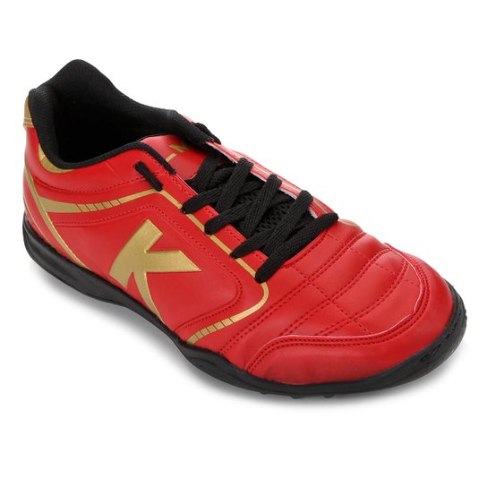 Chuteira Society Kelme Sprint - Vermelho+Dourado