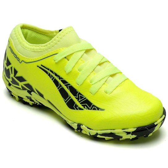 Chuteira Society Penalty RX Locker VII Infantil - Amarelo+Preto