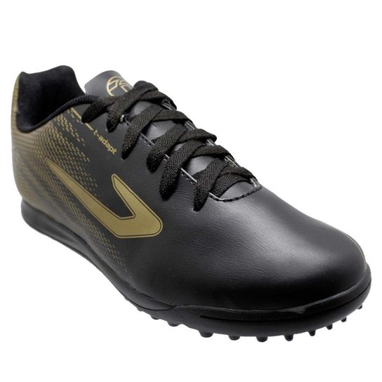 Chuteira Society Topper Strike - Preto+Dourado