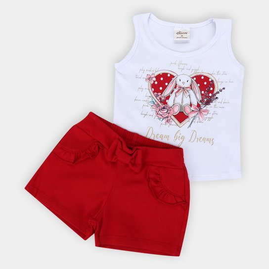 Conjunto Infantil Elian Big Dreams Feminino - Branco