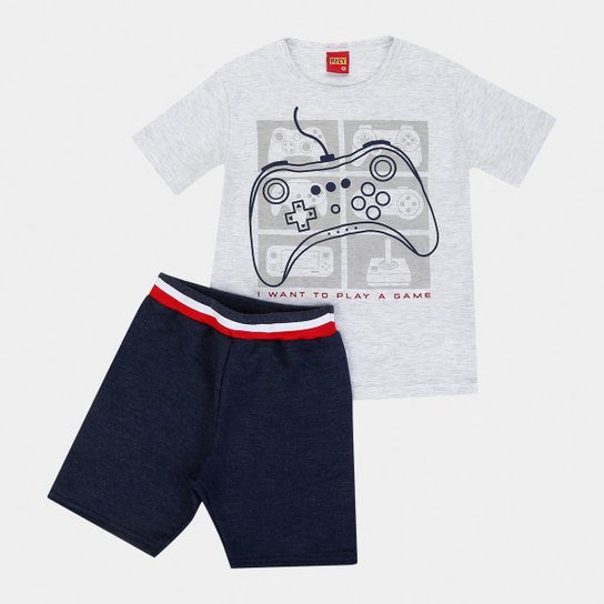 Conjunto Infantil Kyly Game Masculino - Mescla