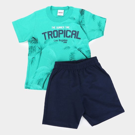 Conjunto Infantil Rovitex Coqueiros Tropical - Verde