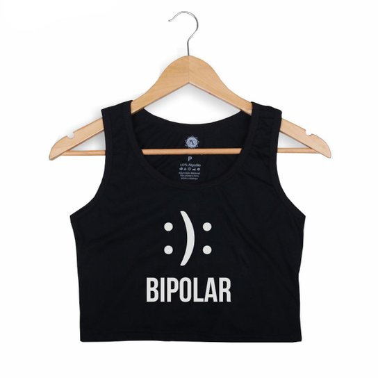 Cropped Regata Morena Deluxe Bipolar Feminino - Preto