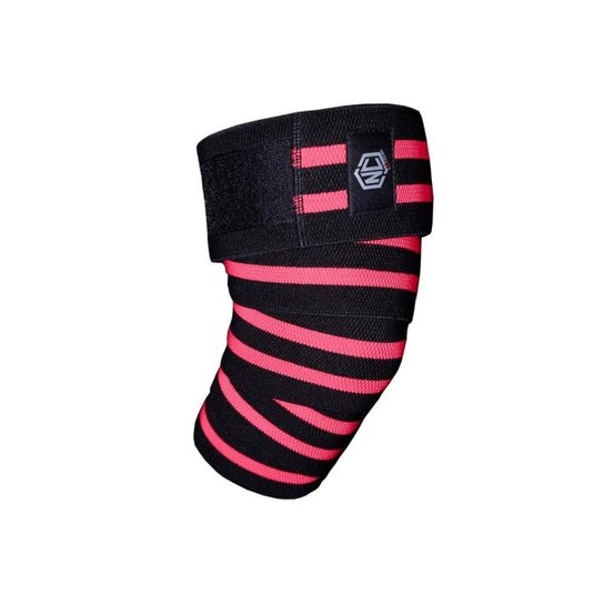 Faixa Joelho Crossfit Lpo Powerlifting NC Extreme 2m - Preto+Rosa