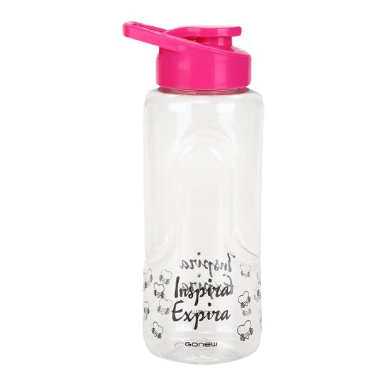Garrafa Gonew Inspira Expira 1 L - Branco+Rosa