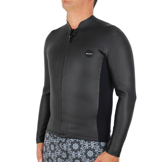 Jaqueta De Neoprene Rvca Smoothie 2Mm Front Zip B Masculina - Preto