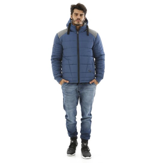 Jaqueta De Nylon Everlast Pesada Masculina - Azul+Mescla