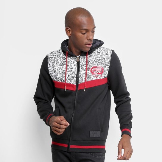 Jaqueta Ecko Moletom Estampada Masculina - Preto