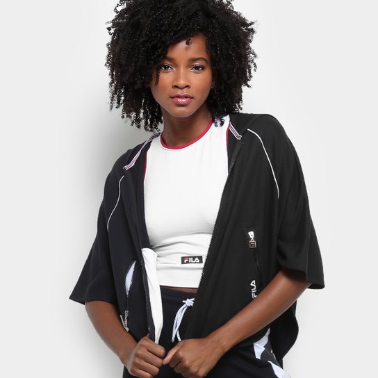 Jaqueta Fila Poncho Feminina - Preto
