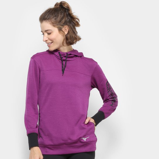 Jaqueta Mizuno Heritage Feminina - Roxo+Preto