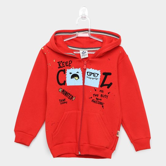 Jaqueta Moletom Infantil Andritex Keep Cool Masculina - Vermelho