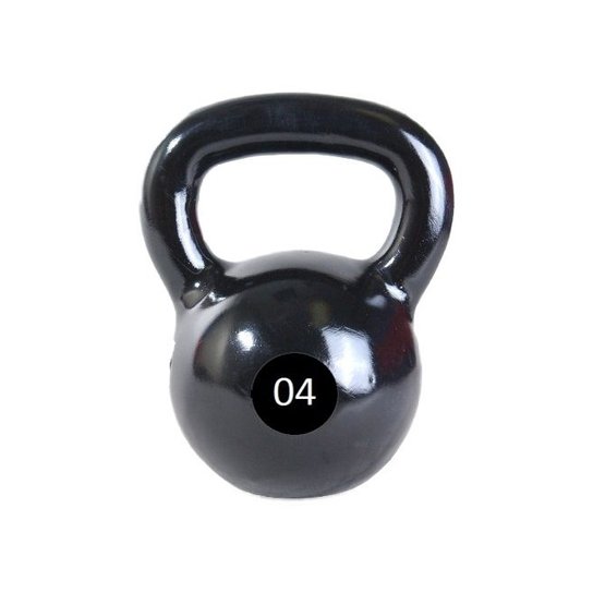 Kettlebell Emborrachado - Treinamento Funcional - 04kg - Preto