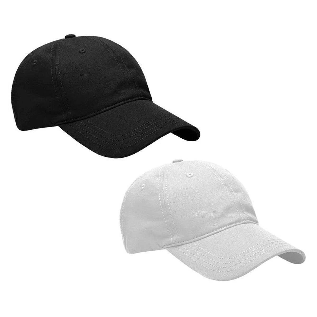 Kit 2 Bonés Aba Curva Curvada Resina Premium Liso Masculino Dad Hat Strapback Ajustável Fitão
