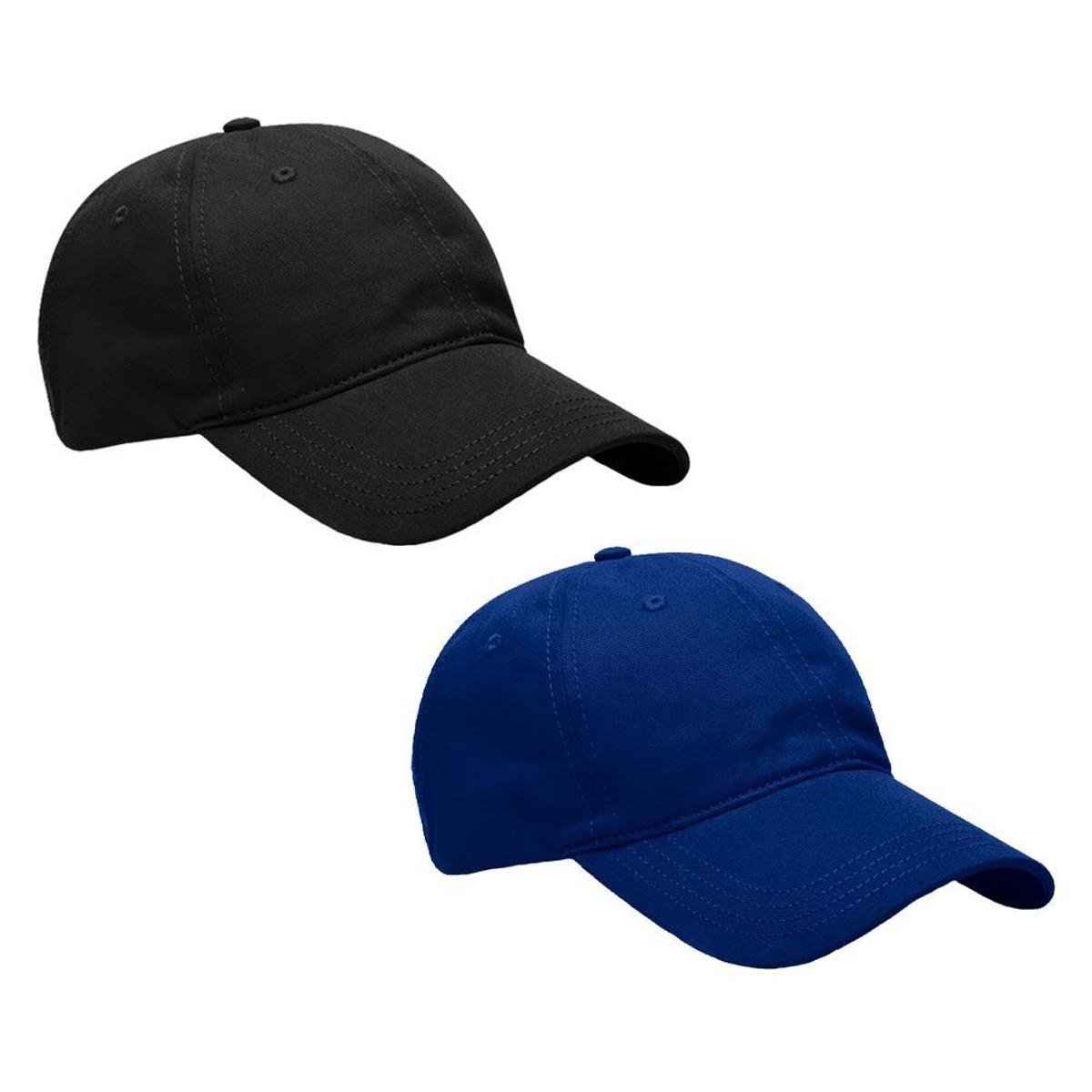Kit 2 Bonés Aba Curva Curvada Resina Premium Liso Masculino Dad Hat Strapback Ajustável Fitão