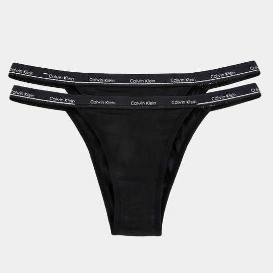 Kit 2 Peças Calcinha Calvin Kleins String - Preto